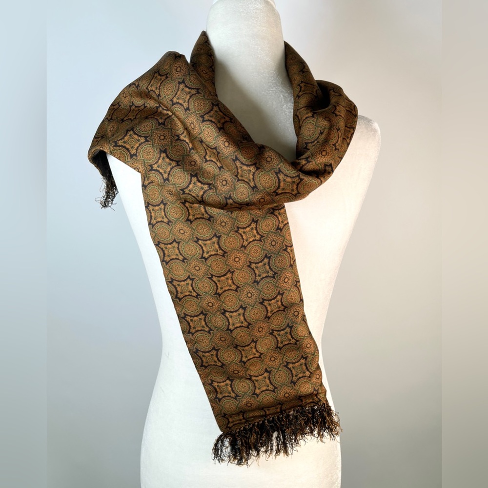 English vintage W. Bill London cashmere silk scarf